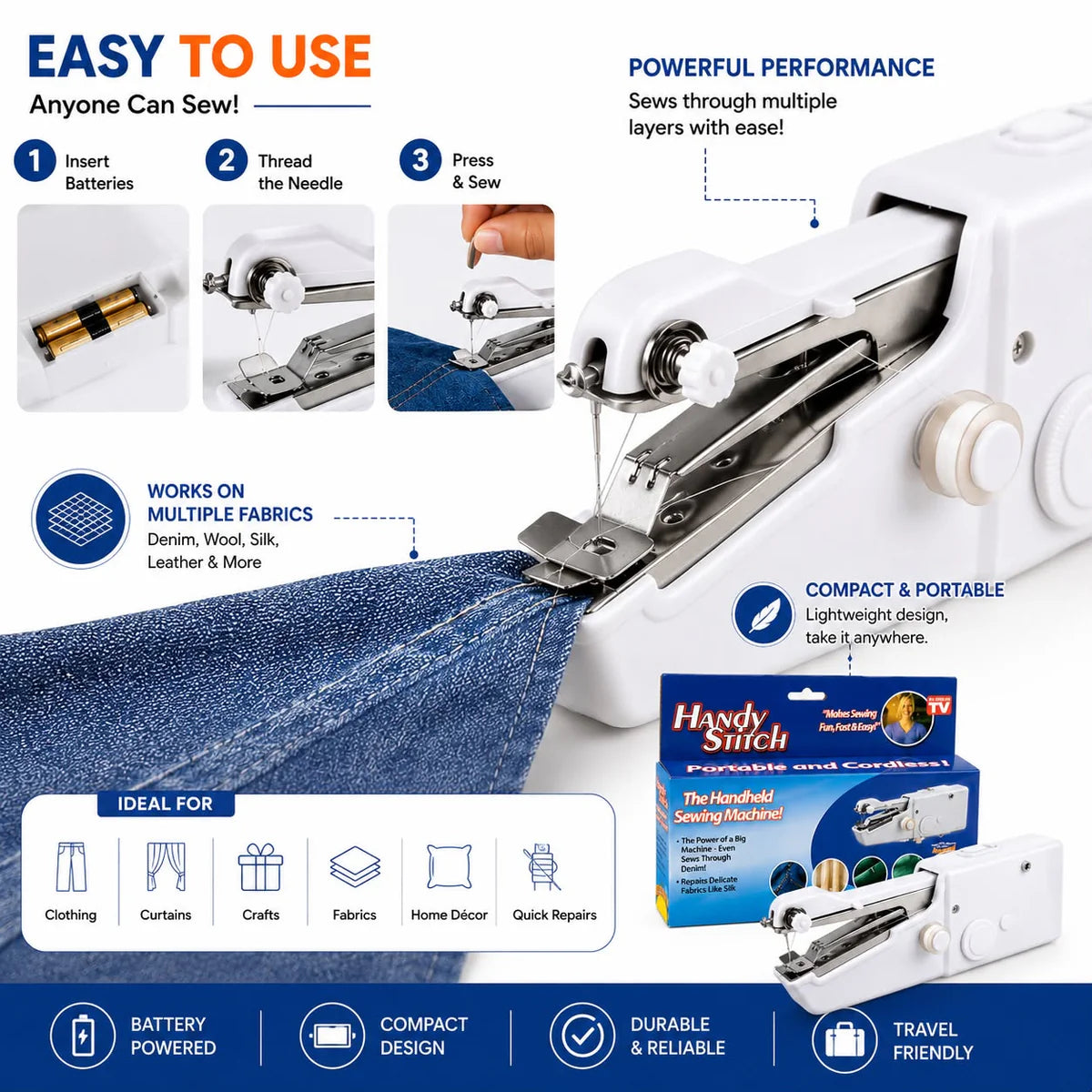 Mini Portable Stitch Machine – Compact & Easy Sewing Solution